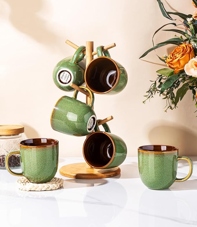 LERATIO Ceramic Coffee Mugs Set of 6, 12oz Handmade Coffee Mugs Set | Large - Image 7