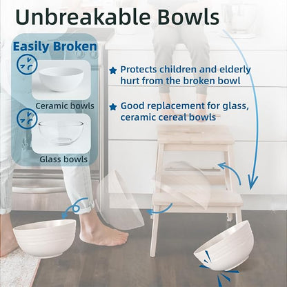 34 Oz Big Bowls， Soup Bowls BPA-Free Dishwasher & Microwave Safe Bowl Sets - Image 6