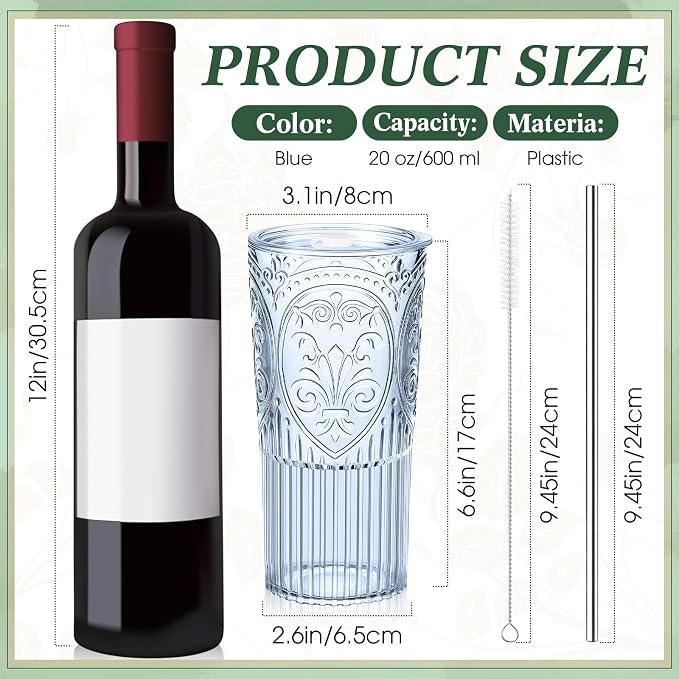 2 Set 20oz Vintage Plastic Tumbler - Image 2