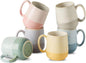 HASENSE Coffee Mugs, 12 oz Porcelain Coffee Cups Set of 6, Two-Tone Reactive by Hasense