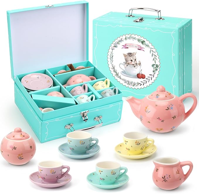 CHENP.HMC Tea Party Set for Little Girls, Girls Birthday Gift | 13 Piece Sets by CHENPH