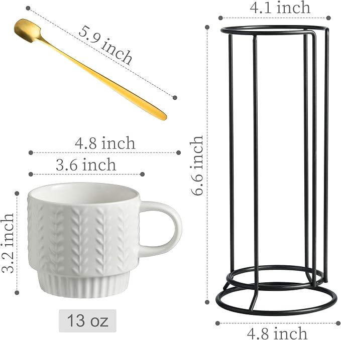 Miamolo Stackable Coffee Mugs Set of 4 - Image 2