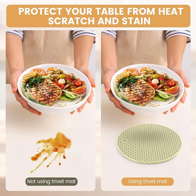 Silicone Trivet Mats 4 Heat Resistant Pot Holders Multipurpose Non-Slip Hot Pads - Image 5