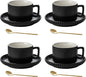 8 Ounce Cappuccino Cups Set of 4, Latte Mugs by AYUCIAPremiumCeramic