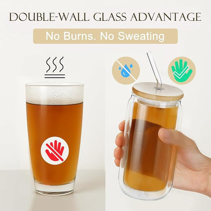 LIBWYS Double Wall Drinking Glass Cups - Image 2