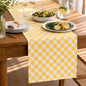 Folkulture Fall Table Runner 90 Inches Long | Yellow Checkered | Table Runner by FOLKULTURE