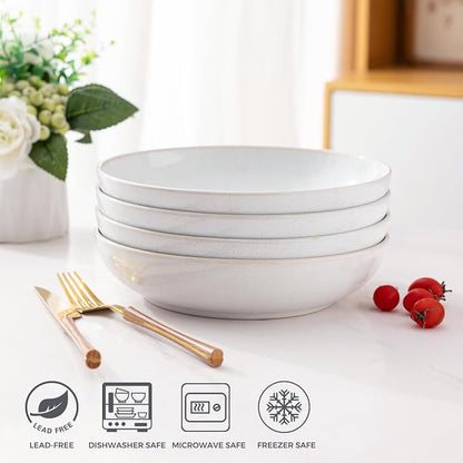 AmorArc 8.5'' Large Pasta Bowls, 36oz Stoneware Pasta Serving Bowls Set of 4 - Image 3
