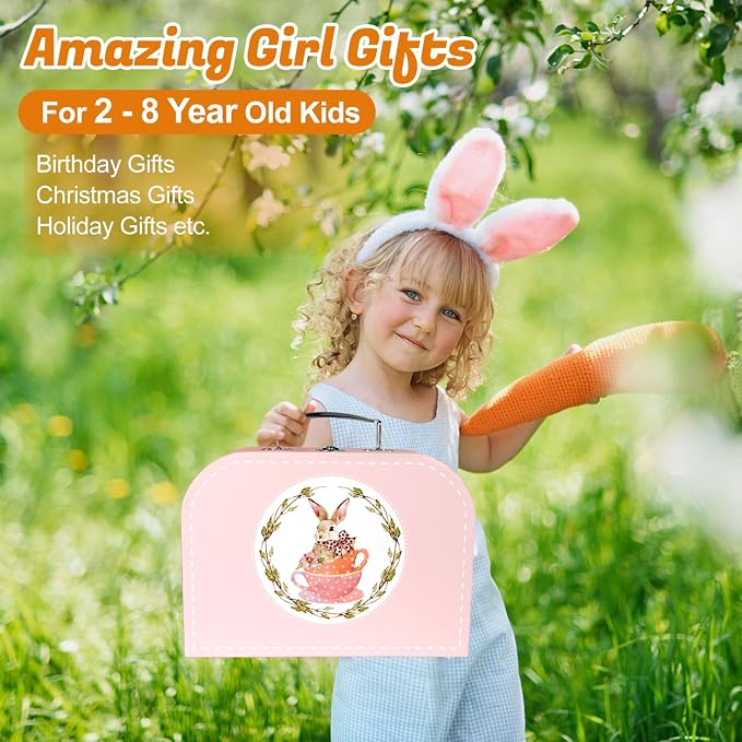 iAOVUEBY Tea Party Set for Little Girls, Kids Kitchen Pretend Playset, Tea Set - Image 7