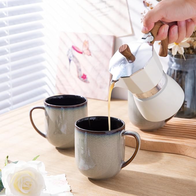 LERATIO Ceramic Coffee Mugs Set of 6, 12oz Handmade Coffee Mugs Set | Large - Image 6