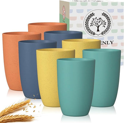Homienly Plastic Cups Alternative, Unbreakable 20 OZ Wheat Straw Cups-Set of 8 by HOMIENLY