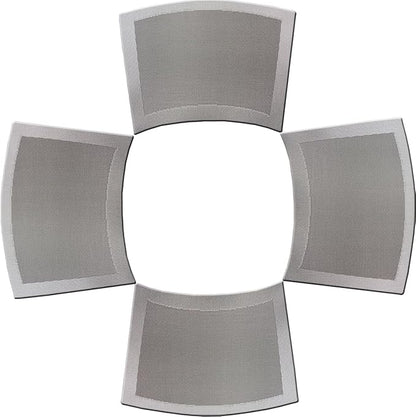 Wedge Shape Placemats for Round Dinner Table Woven Vinyl Wipe Clean Non Slip Plastic Table Mats Set of 4（Grey）