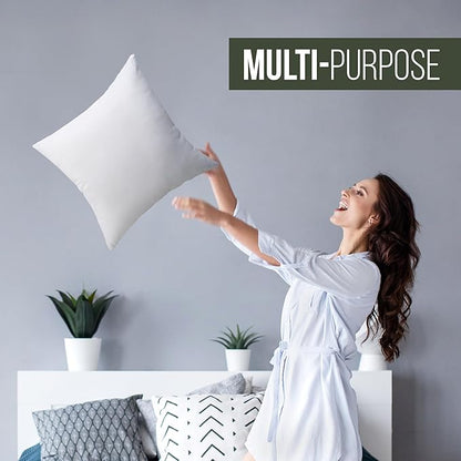 Utopia Bedding Throw Pillows (Set of 1, White) – 24 x 24 Inches Down Alternative Pillows for Bed, Sofa, and Couch - Fluffy Decorative Stuffer Pillow for Indoors & Outdoors