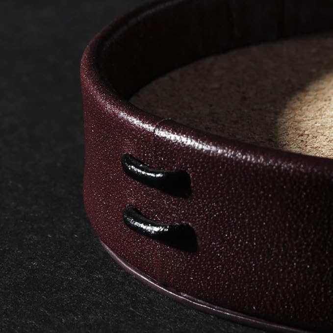 Leather Coasters Set of 4, Premium Bar Coasters - Image 4