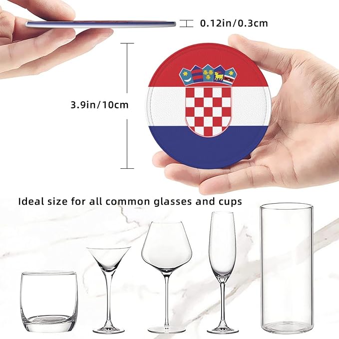 Croatian Flag Coasters for Drinks - Image 3