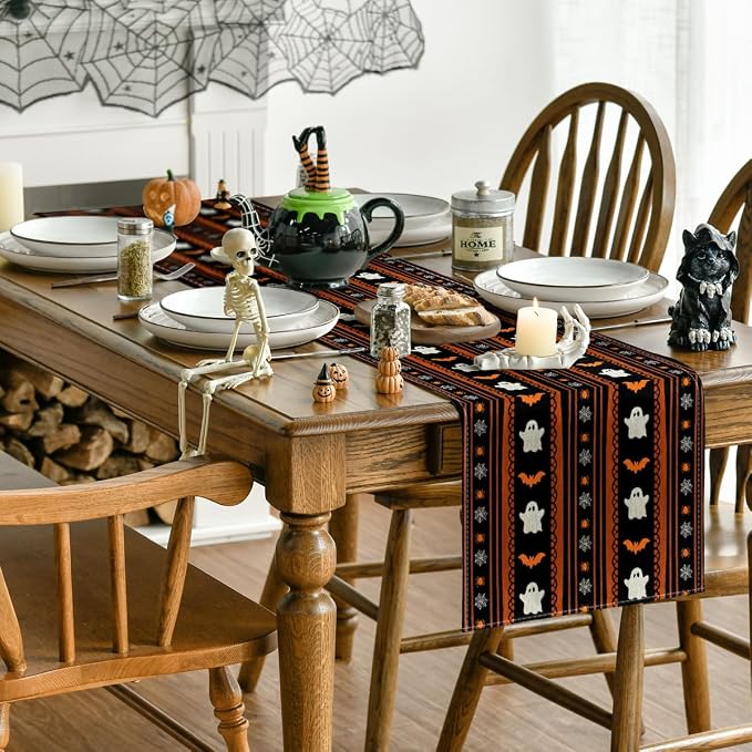 Artoid Mode 210 GSM Halloween Table Runner 13x120 Inch Home Party Decor | - Image 4