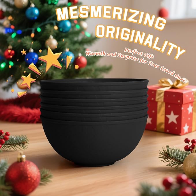 Wheat Straw Salad Bowls Set of 6, Alternative to Plastic Bowls Reusable - Image 8