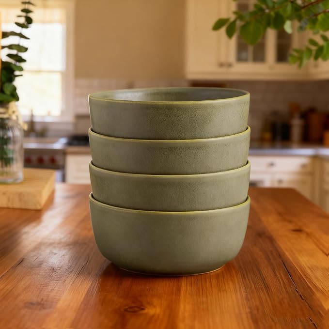 AmorArc Stoneware Cereal Bowls Set of 6, 26oz Soup Ceramic Bowls Set | Modern - Image 3