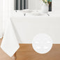Rectangle 4 Feet Tablecloth 60x84 inch Linen Textured Table Cloth Stain and Wrinkle Resistant Washable Polyester, Decorative Table Cover Waterproof for Dining, Buffet and Camping, White