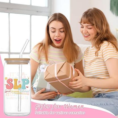 SLP Gifts for Women, Speech Language Pathologist Glass Tumbler, Appreciation - Image 6