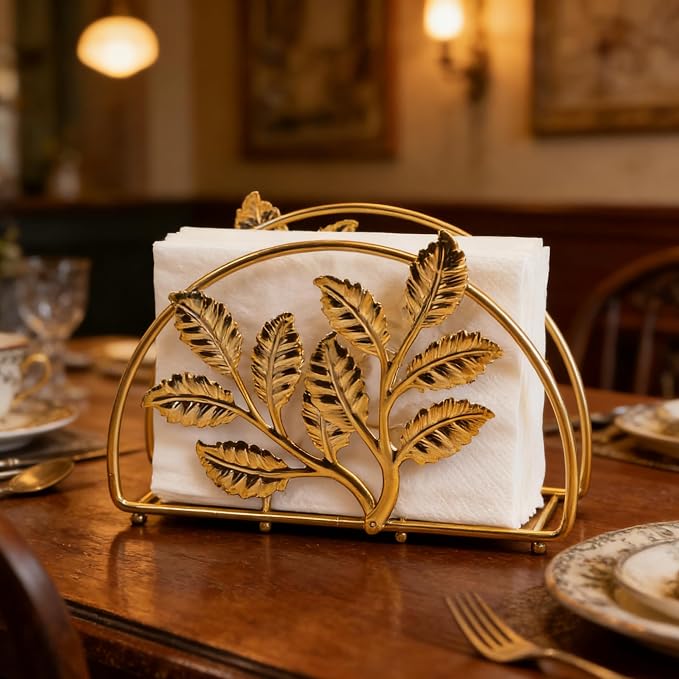 Golden Metal Napkin Holder - Image 8