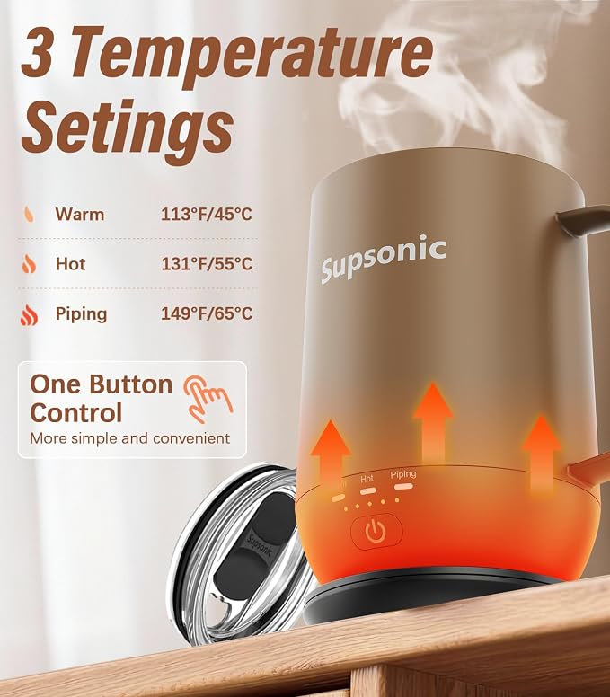 Supsonic - 16oz Self Heating Coffee Mug, Smart Heated Coffee Mug Faster - Image 2
