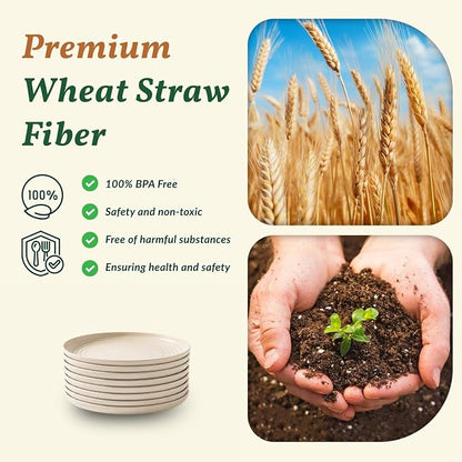 Small Plates | 5.7 Inch Lightweight & Unbreakable Wheat Straw Plates | Mini - Image 3