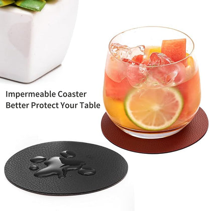 Faux Leather Drink Coasters - Image 2
