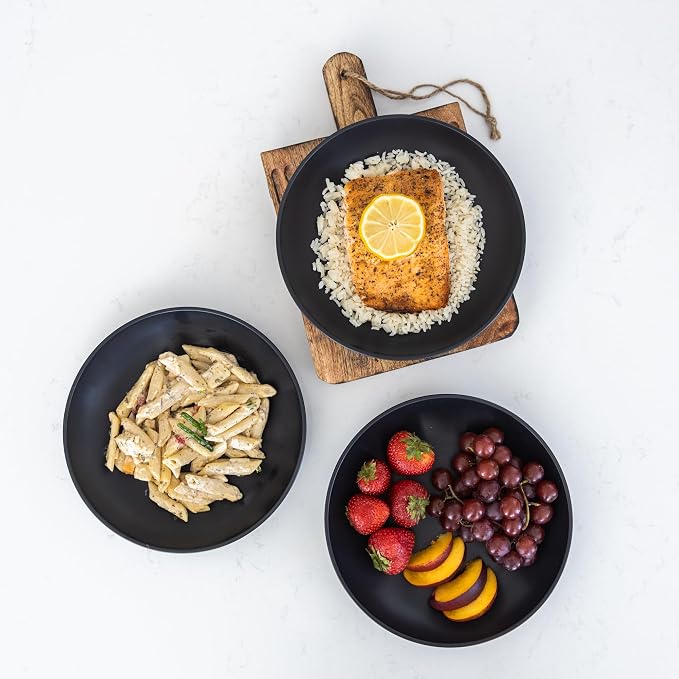 Grow Forward Premium Wheat Straw Pasta Bowls - 30oz Unbreakable Wide & Shallow - Image 5