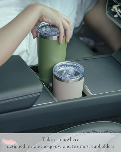 20oz Travel Coffee Tumbler 8 Pack, Lids and Straws, Stainless Steel | Double - Image 5