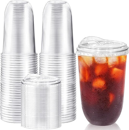 50 Pack 18 oz Clear Plastic Iced Coffee Cups by Alaeseje