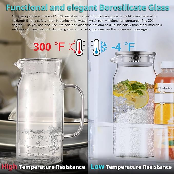 2 Liter 68 oz Glass Pitcher - Image 5
