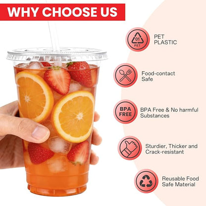100 Pack 24 oz Plastic Cups - Image 3