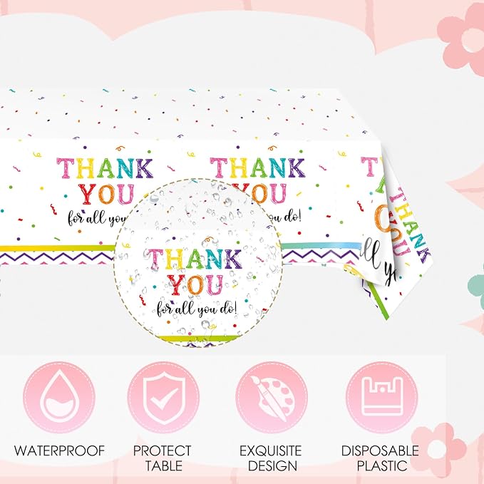 41Pcs We Appreciate You Decorations Rainbow Color Thank You Themed Tableware - Image 5