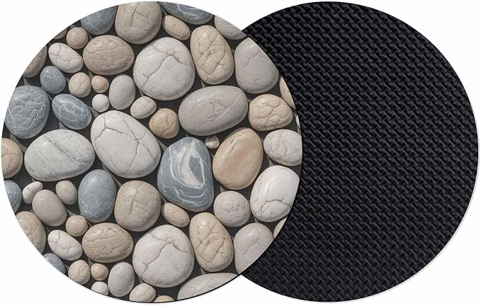 Coasters Set of 2, Pebble Stone Round Drink Coasters by Unknown