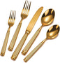 20-Piece Heavy Duty Gold Silverware Set for 4, 18/10 Stainless Steel Flatware Gold, Extra Thick Heavy Weight, Ideal for Wedding Gift
