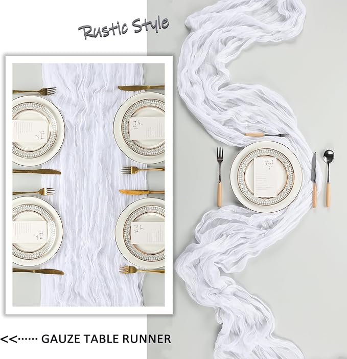 12 Pack White Cheesecloth Table Runner 10Ft Gauze Cheese Cloth Table Runner - Image 5