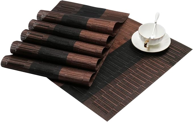 SHACOS Placemats Set of 4 Woven Vinyl Table Mats Place Mats - Image 2