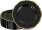 60 Pcs Black Gold Dinner Plates by Hioasis