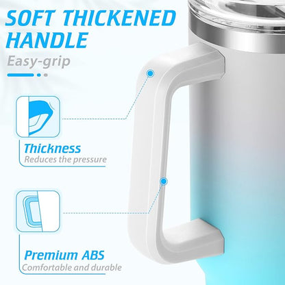 40 oz Tumbler with Handle and Straw, Reusable Stainless Steel Insulated Water - Image 5