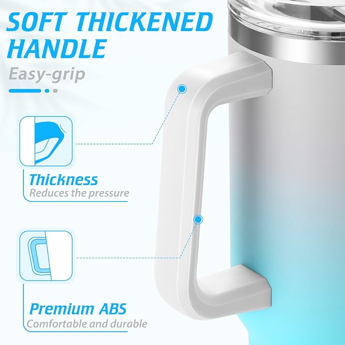 TaroKitc 40 oz Tumbler with Handle | Stainless Steel Insulated Travel Mug Iced - Image 4