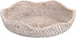 Hipiwe Decorative Key Tray Rattan Storage Bowl Food Serving Basket for Fruit Bread Candy Handwoven Basket Tray for Entryway Table Kitchen, Whitewash 8.6 Inch