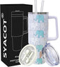 SYACOT 40 oz Tumbler with Handle and Straw Stainless Steel Insulated Tumbler by SYACOT