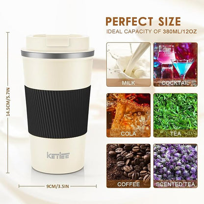 KETIEE 12oz Travel Mug: Vacuum Insulated Coffee Cup - Image 5