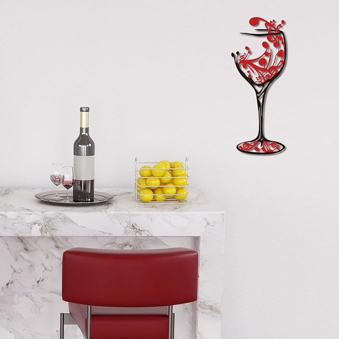 Oubasa Red Metal Wall Art for Kitchen - Image 5