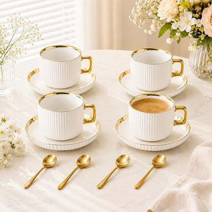 Ceramic Coffee Cup and Saucer Set - Image 4