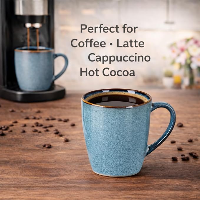 GBhome Ceramic Coffee Mugs Set of 6, 12oz Stoneware Coffee Mugs Set - Image 4