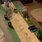 Asian Style Bamboo Table Runner, Ancient Chinese Paintings Zen Table Mat by Unknown