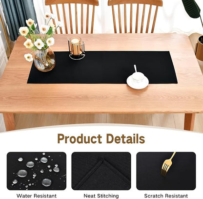 Faux Linen Small Table Runner Water Resistant 13 x 36 in, Coffee Table Runner - Image 3