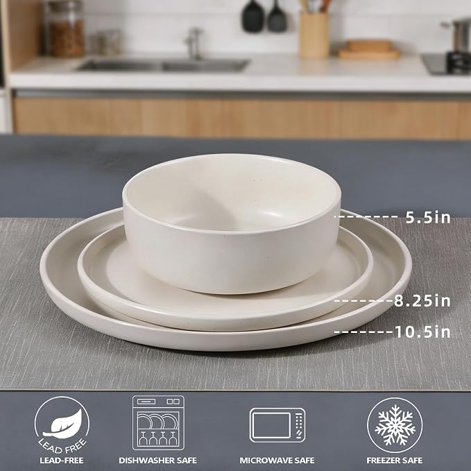 Ceramic Plates and Bowls Sets, Modern Design Dinner Plates, Stoneware Dishware - Image 2