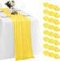8 Pack Lemon Yellow Cheesecloth Table Runners 20x120 Inch Gauze Table Runner by Yorcari